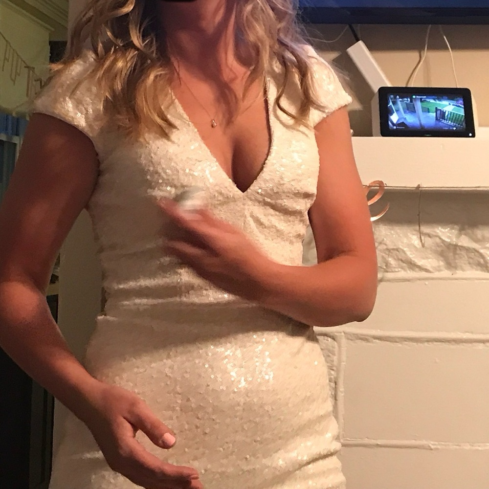 White and ivory sequined dress
